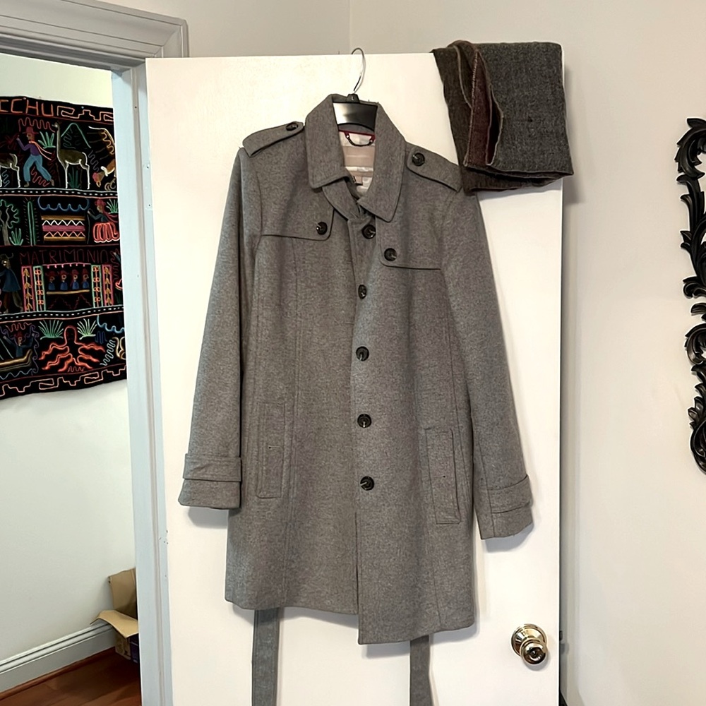 Banana republic wool trenchcoat with matching wool scarf